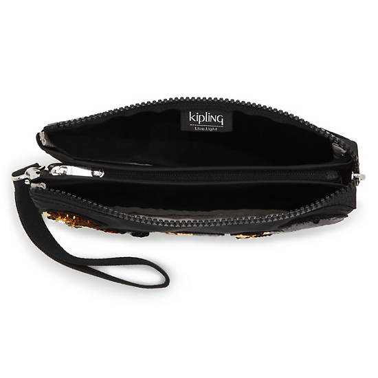 Kipling Creativity Extra Large Metallic Wristlet Táska Fekete Arany | HU 2065DF